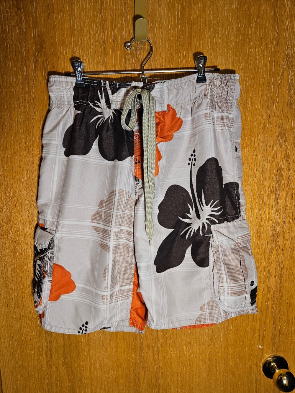 Arizona Swim Trunks Cargo Style Men's Size M Tan - Tropical Good